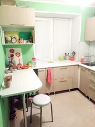 Kitchen table in the kitchen in Khrushchev photo