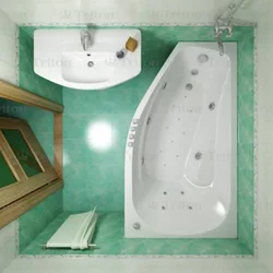 Bathtub with asymmetrical bathtub photo