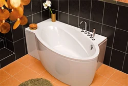 Bathtub with asymmetrical bathtub photo