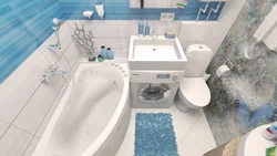 Bathtub with asymmetrical bathtub photo