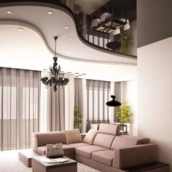 Photo suspended ceilings two-level apartment