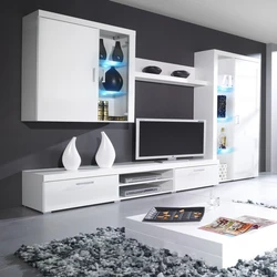 Foto mebel qonaq otağı ağ parıltı