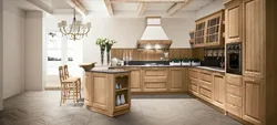 Modern kitchens made of oak photos
