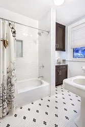 White bathroom design with tiles