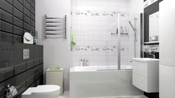White bathroom design with tiles