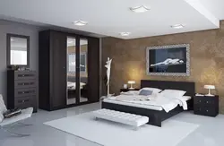 Wenge color bedroom in the interior photo