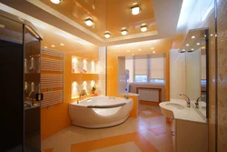 Lighting in the bathroom with suspended ceiling photo