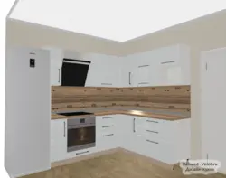 Kitchen with wood-look countertops real photos