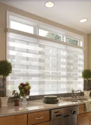 Modern blinds for the kitchen window photo