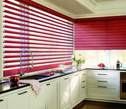 Modern blinds for the kitchen window photo