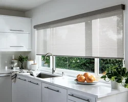 Modern blinds for the kitchen window photo