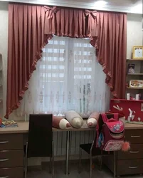 Шторы в спальню до подоконника фото короткие современном