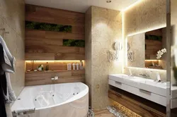 Hamam dizaynı ağac və daş