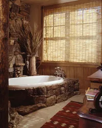 Hamam dizaynı ağac və daş