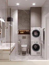 Bath design 170x170 with washing machine