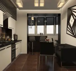 Small modern design kitchen with balcony