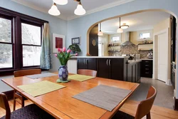 Photo of kitchen and dining room in one room