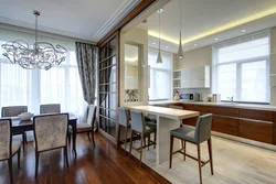 Photo of kitchen and dining room in one room