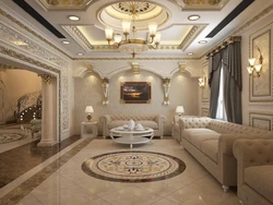 Living room ceiling in the house photo