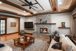 Living room ceiling in the house photo
