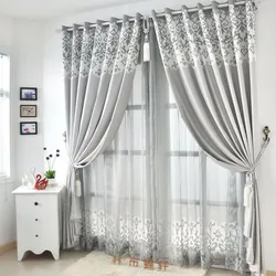 White-gray kitchen which curtains are suitable photo