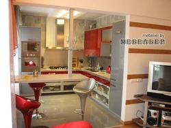 Khrushchev kitchen combined with a room photo