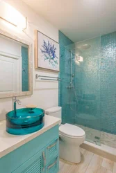 Turquoise bathroom interior