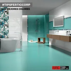 Turquoise bathroom interior