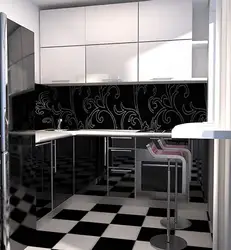 Small Black And White Kitchen Design Photo