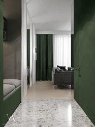 Green hallway interior photo