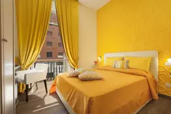 Yellow bedroom interior