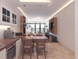 Kitchen interiors 20 sq m photo in modern