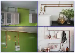 Disguise a gas pipe in the kitchen photo ideas