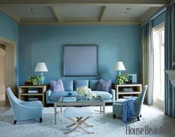 Gray-Blue Living Room Interior