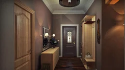 Combination of colors in the interior with brown in the hallway
