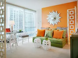 Orange Color In The Living Room Interior Color Combination