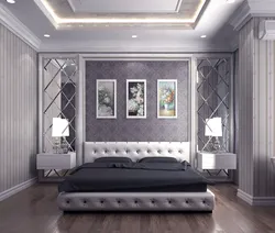 Mirror in the bedroom interior in a modern style