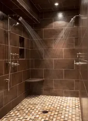 Bathroom design with tile shower tray