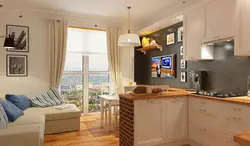 Кухня 13 кв метров с диваном и телевизором дизайн