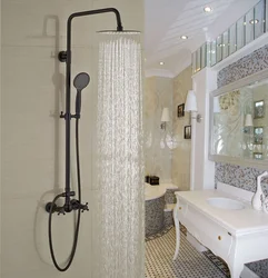Bathroom with rain shower photo