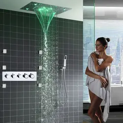 Bathroom with rain shower photo