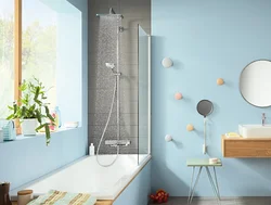 Bathroom with rain shower photo