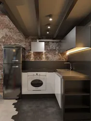 Kitchen 6 sq m in loft style photo
