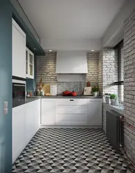 Oshxona 6 kv m loft uslubidagi fotosuratda