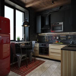 Mətbəx 6 kv m loft üslubunda fotoşəkil