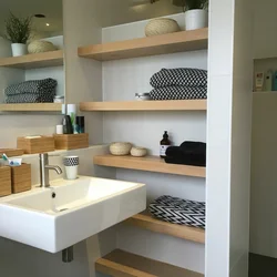 Bath shelves in the interior photo