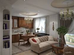 Kitchen Design Combined With Living Room House Photo