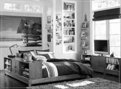 Interior of a small bedroom for a boy