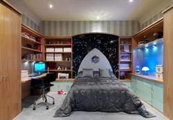 Interior of a small bedroom for a boy