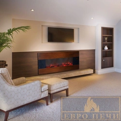 Electric fireplace design in the living room photo